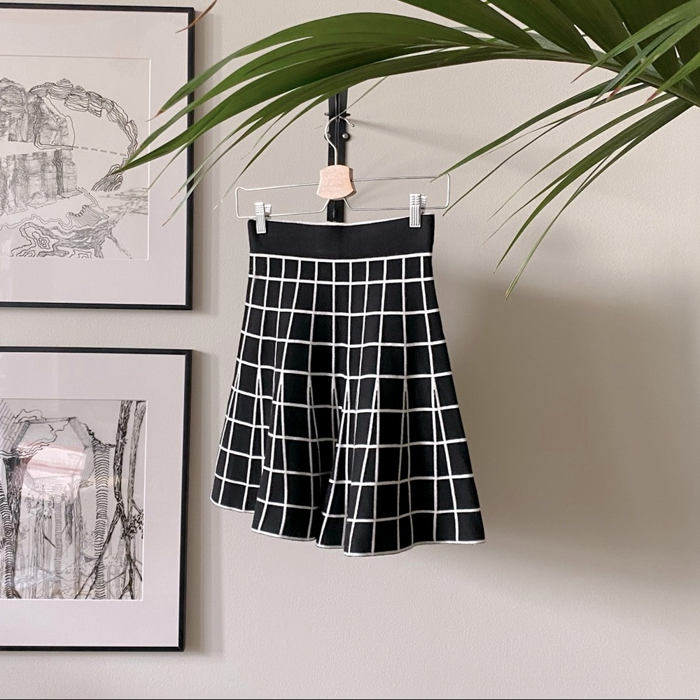 Anthropologie B&W Winter Mini Skirt